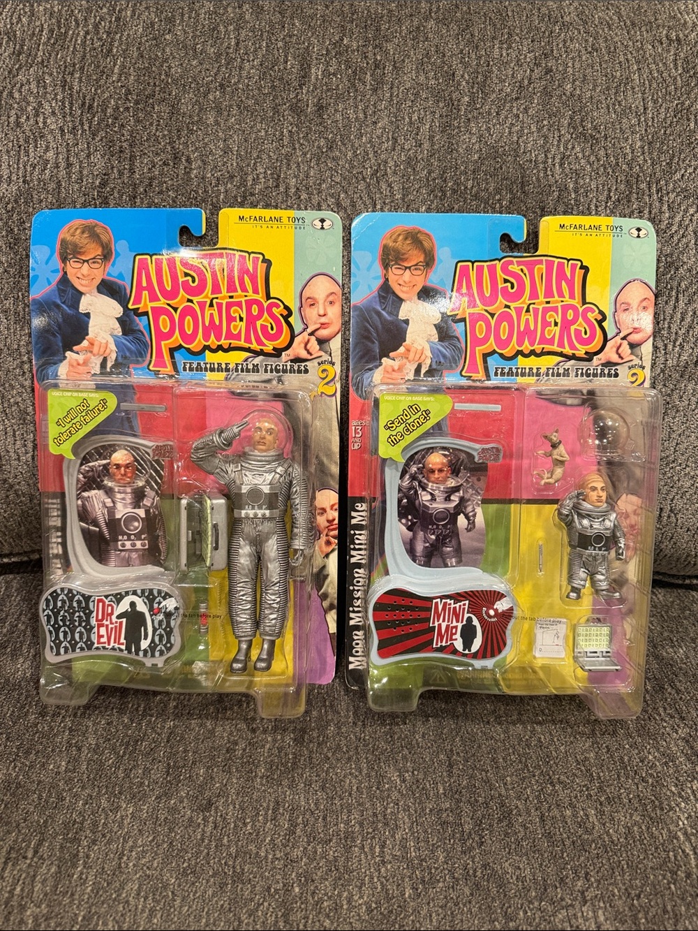 Austin Powers Dr. Evil & Mini Me Action Figures - Spacesuit - Series 2 - 1999
